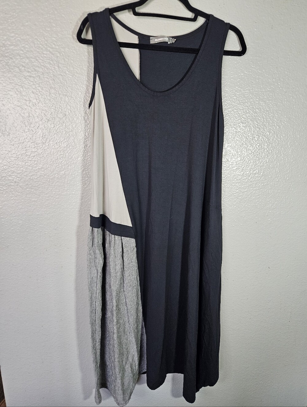 Alembika Asymmetrical Mixed-Media Tank Dress Size 10/12